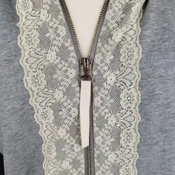 TWINSET Simona Barbieri Hoodie mit Blumenspitz - XL, 100% Baumwolle - Bild 4