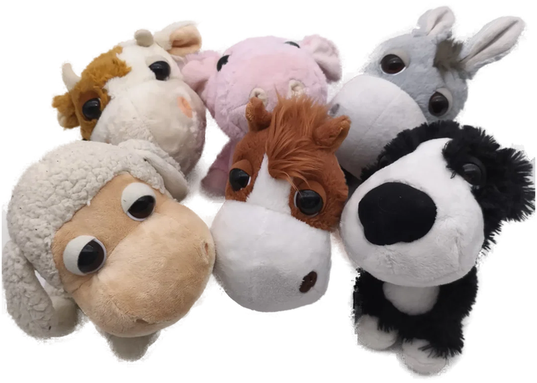 6 Plüschtiere "Big Headz", Set, Kuscheltiere – Bild 1