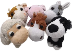 6 Plüschtiere "Big Headz", Set, Kuscheltiere