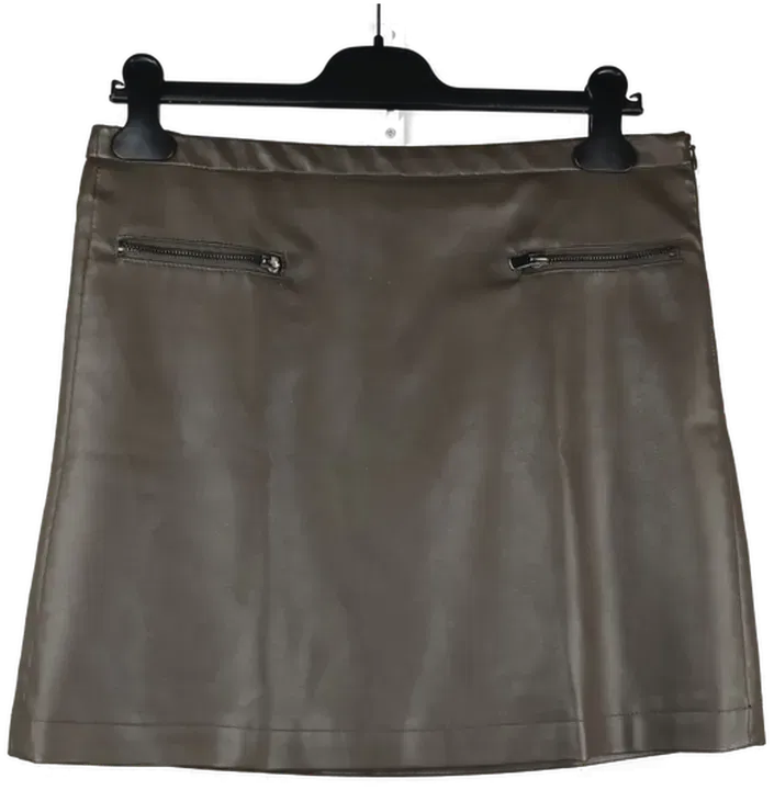 Mango Damen Kunstlederrock mini grün - XL/42 - Bild 1