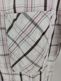 Hemd "Southern Mens Wear", kurzarm mit Kragen, weiß/rosa/grau/dunkelgrau kariert, Größe M/39-40 – Vorschau 2