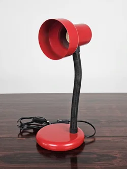 Vintage Tischlampe, rot - Höhe ca. 36 cm  – Vorschau 3