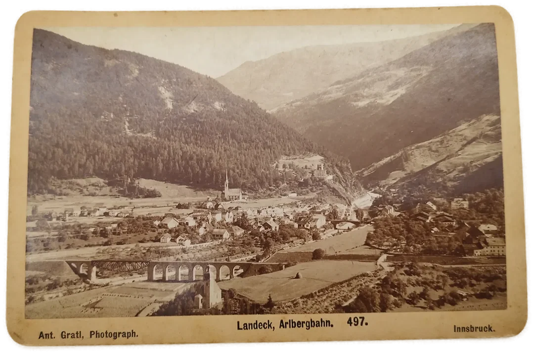 Antiquarische Fotografie - Ansicht Landeck, Arlbergbahn, 1888 - Bild 3