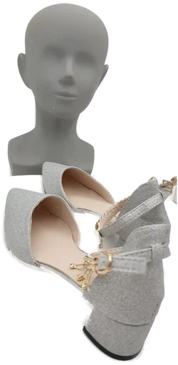 Silberfarbene Glitzer-Pumps mit Strass-Anhängern Gr. 41 | Neu Mit Etikett - Bild 3