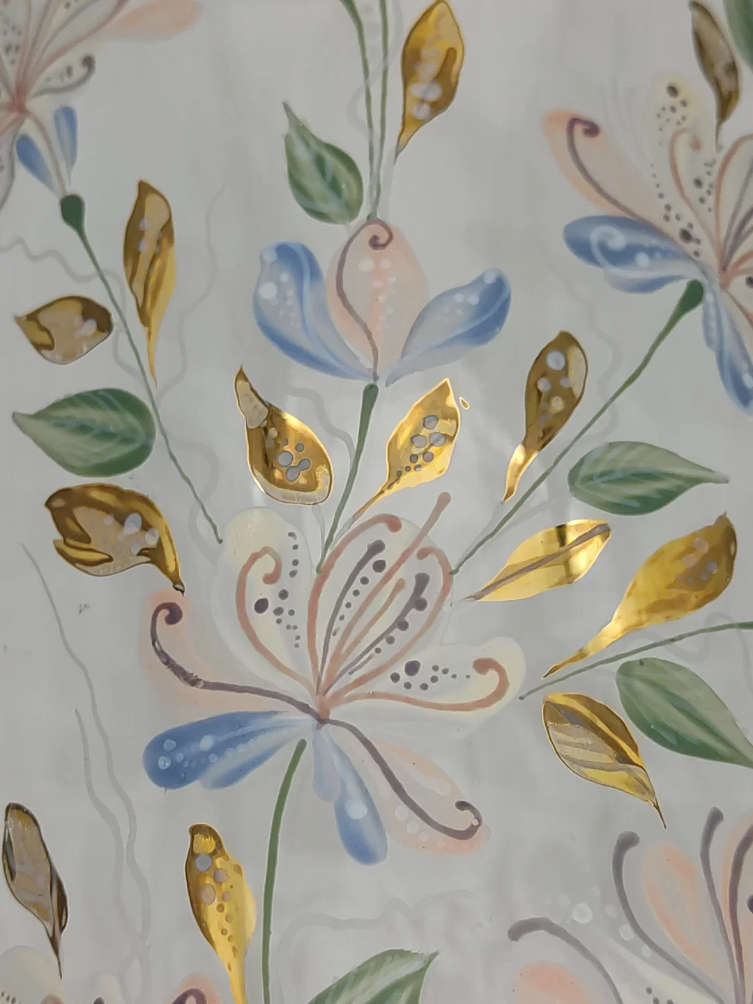 Handbemalte Glasvase Mit Blumenmotiv  | Floraler Schatz – Bild 7