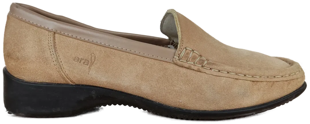 ARA Damen Mokassins Velourleder, beige - Gr. 37,5 G - Bild 1