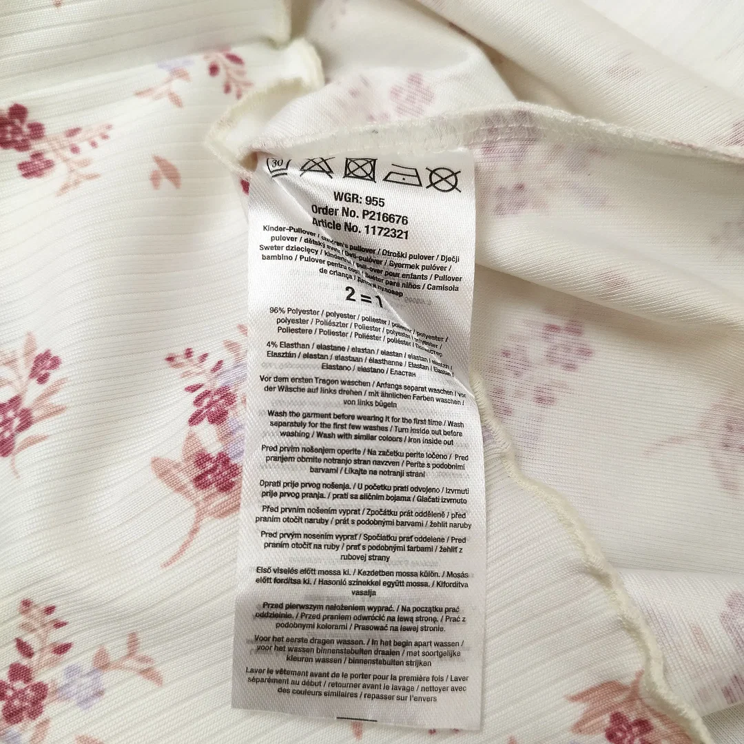 YFK, Kinder Langarmshirt, geblümt | Gr. 134/140 – Bild 3