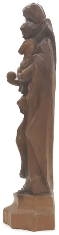 Handgeschnitzte Holzfigur mit Maria und Jesuskind, Höhe ca. 42cm - Bild 3