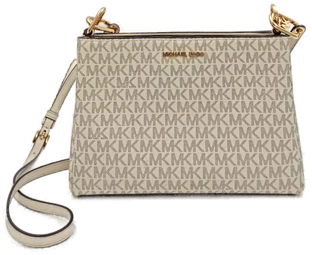 Michael Kors Damen Trisha Umhängetasche mit Logo creme - Bild 1