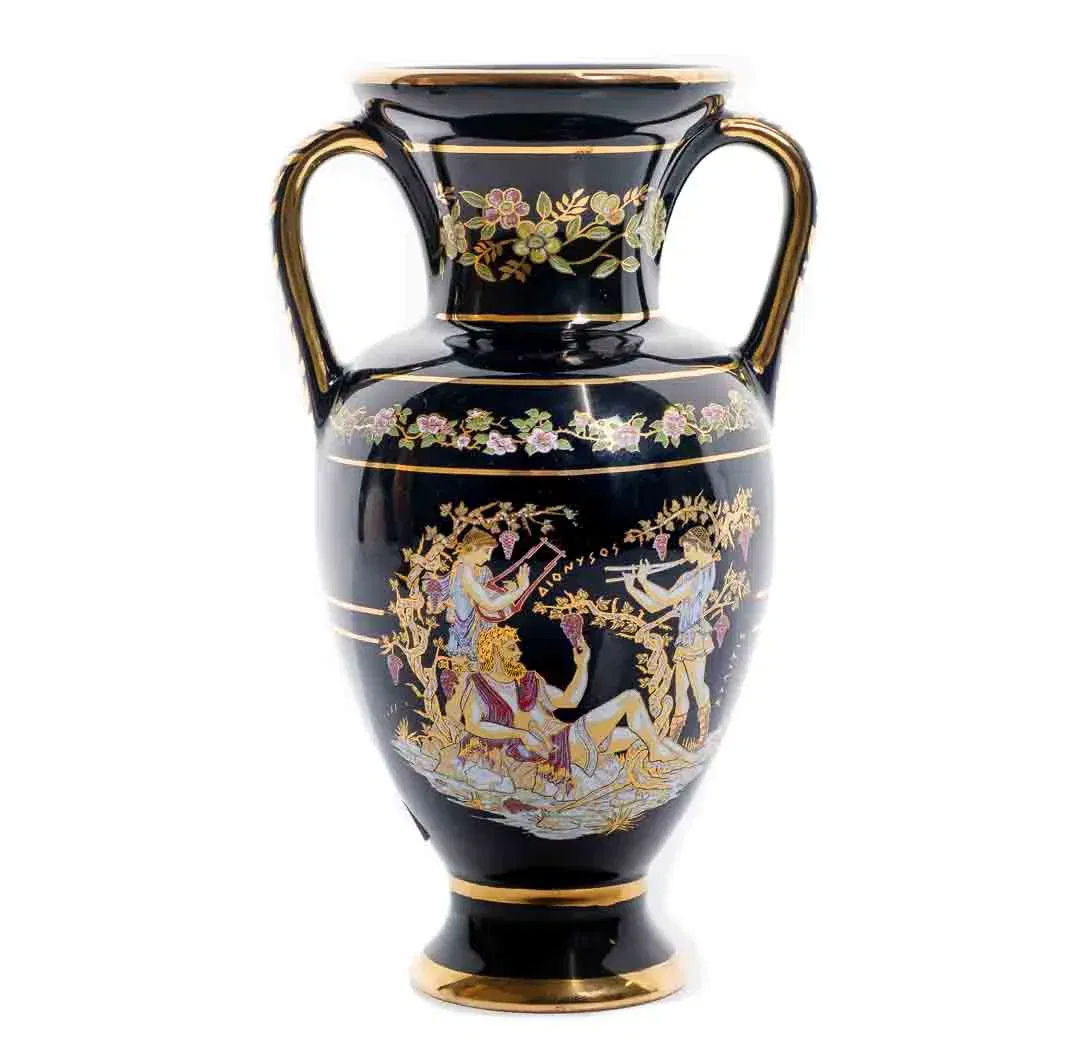 Griechische Amphore - Vase mit Golddekor  - Bild 1