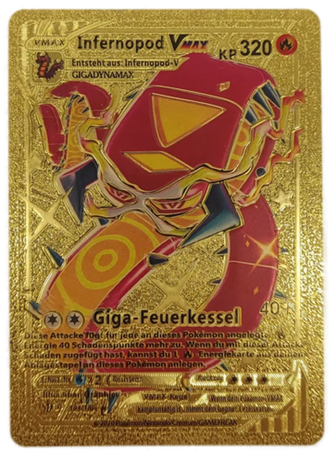  Pokémon Sammelkarte Goldfolie Infernopod Vmax - Bild 1