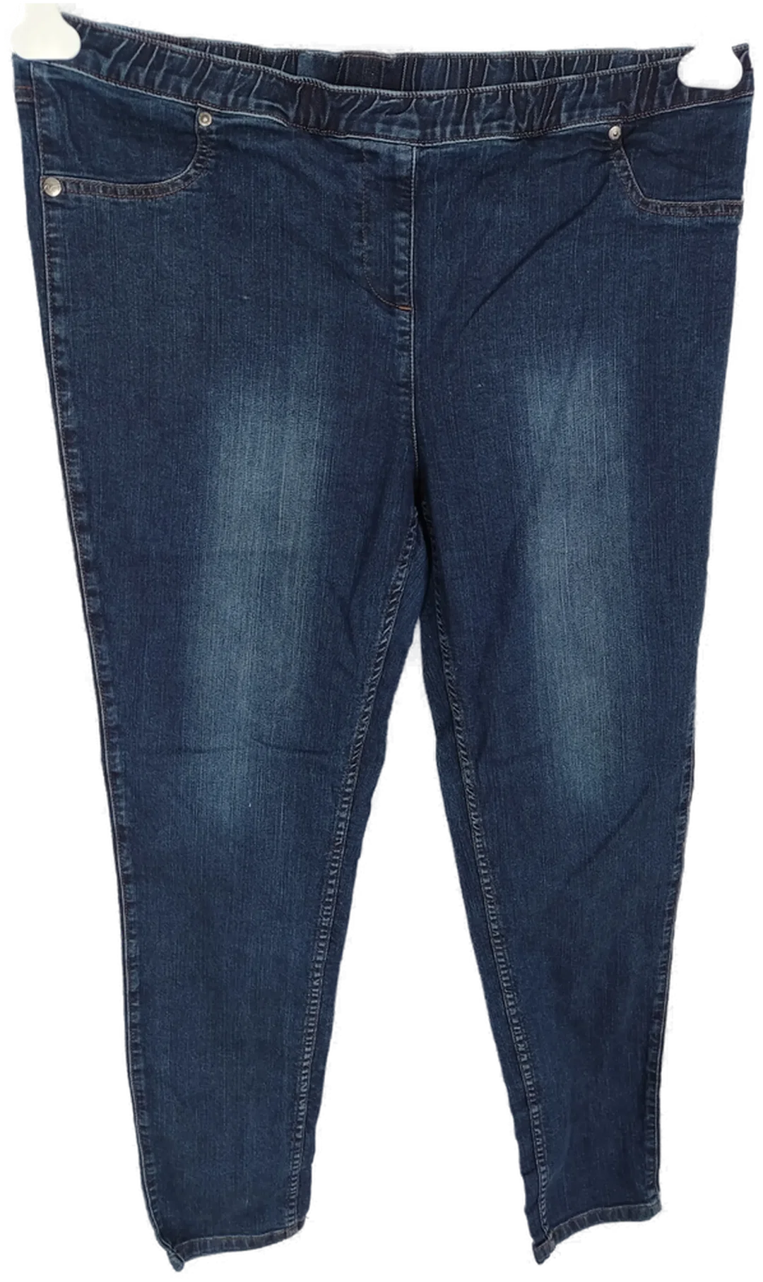 Jeans, lang mit Stretch und Gummizugbund, dunkelblau, Größe 48 - Bild 1