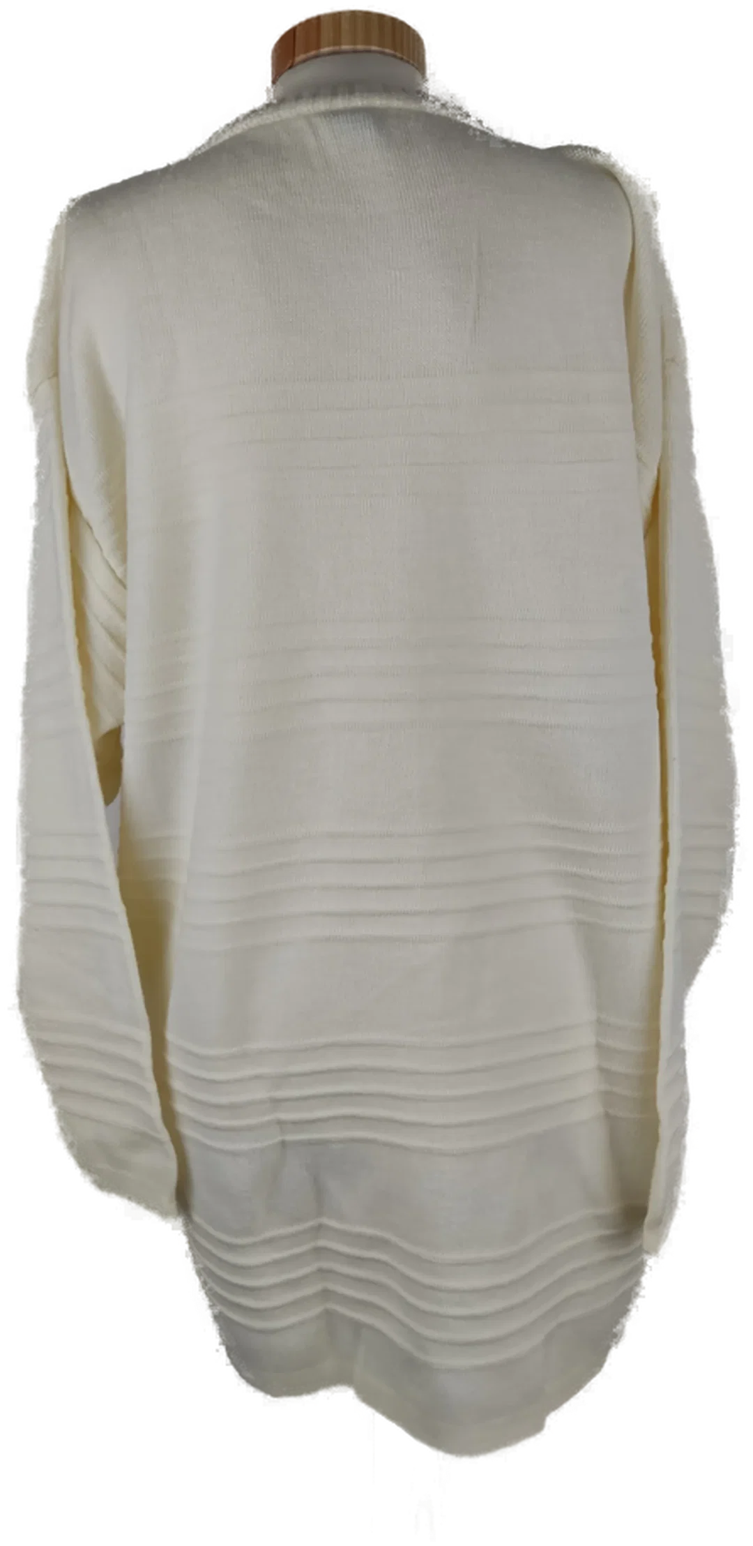 Weste "C&A", langarm mit Rundhalsausschnitt, gestrickt, creme, Größe L – Bild 3