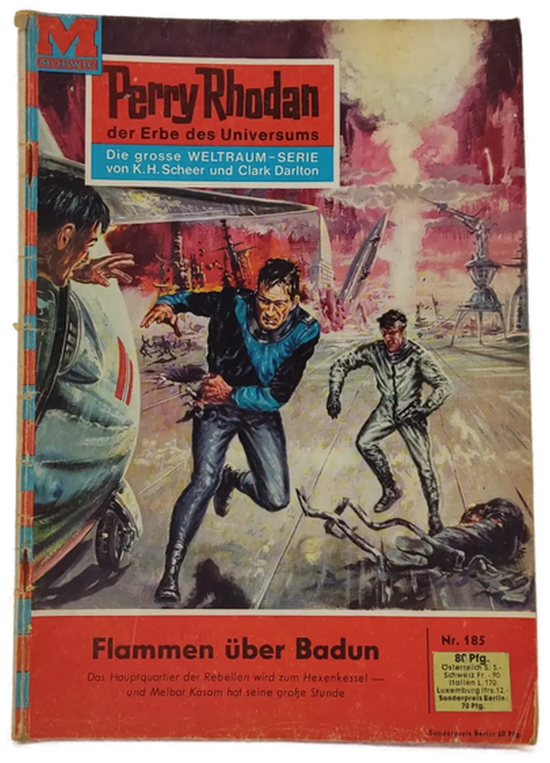 Romanheft Perry Rhodan Flammen über Badun Erstauflage Nr.185 - Bild 1
