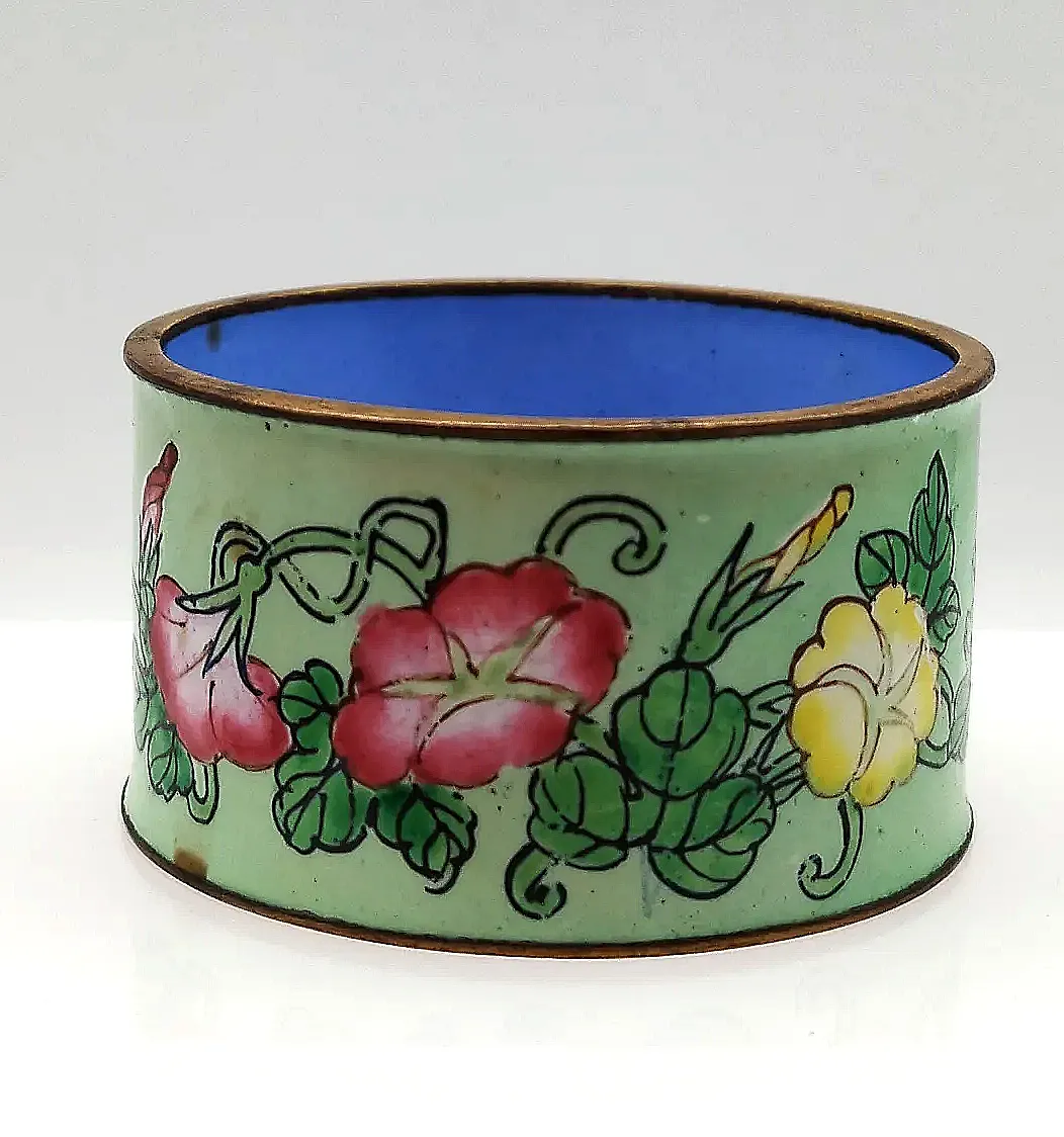 Handbemalter Emaille-Serviettenring | Vintage-Tischpoesie - Bild 1