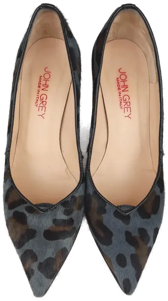 John Grey Damen Pumps Kunstfell, Animal Print - Größe 37,5 – Bild 3