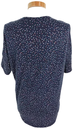 Damen T-Shirt Janina mit V-Ausschnitt und Zipper, blau gemustert, Größe 36 – Vorschau 4