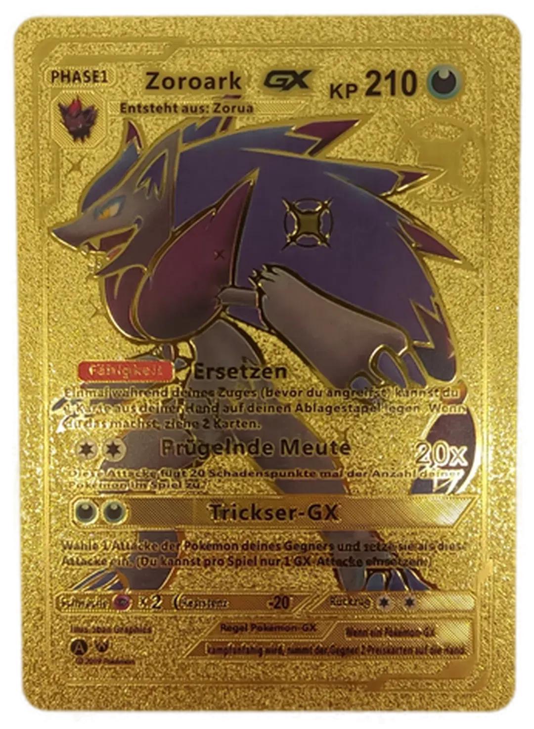Pokémon Sammelkarte Goldfolie Phase1 Zoroark GX - Bild 4