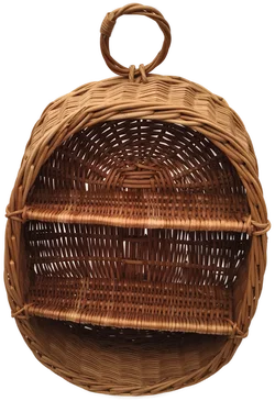 Ovales Vintage - Wandregal aus geflochtener Weide, Boho- und Rattan-Stil, 70er/80er – Vorschau 3