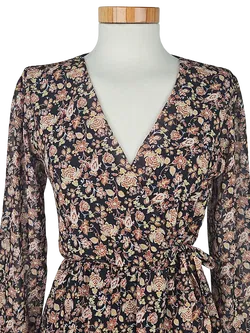 JOHANNA Damen Midikleid, schwarz/grün - Gr. XS  - Bild 4