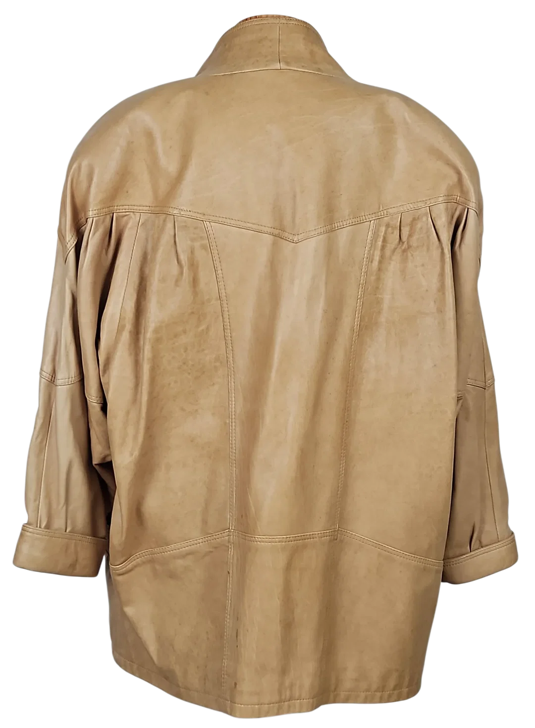 UNO MOMENTO Vintage Damen Lederjacke, hellbraun - Gr. XXXL  – Bild 2