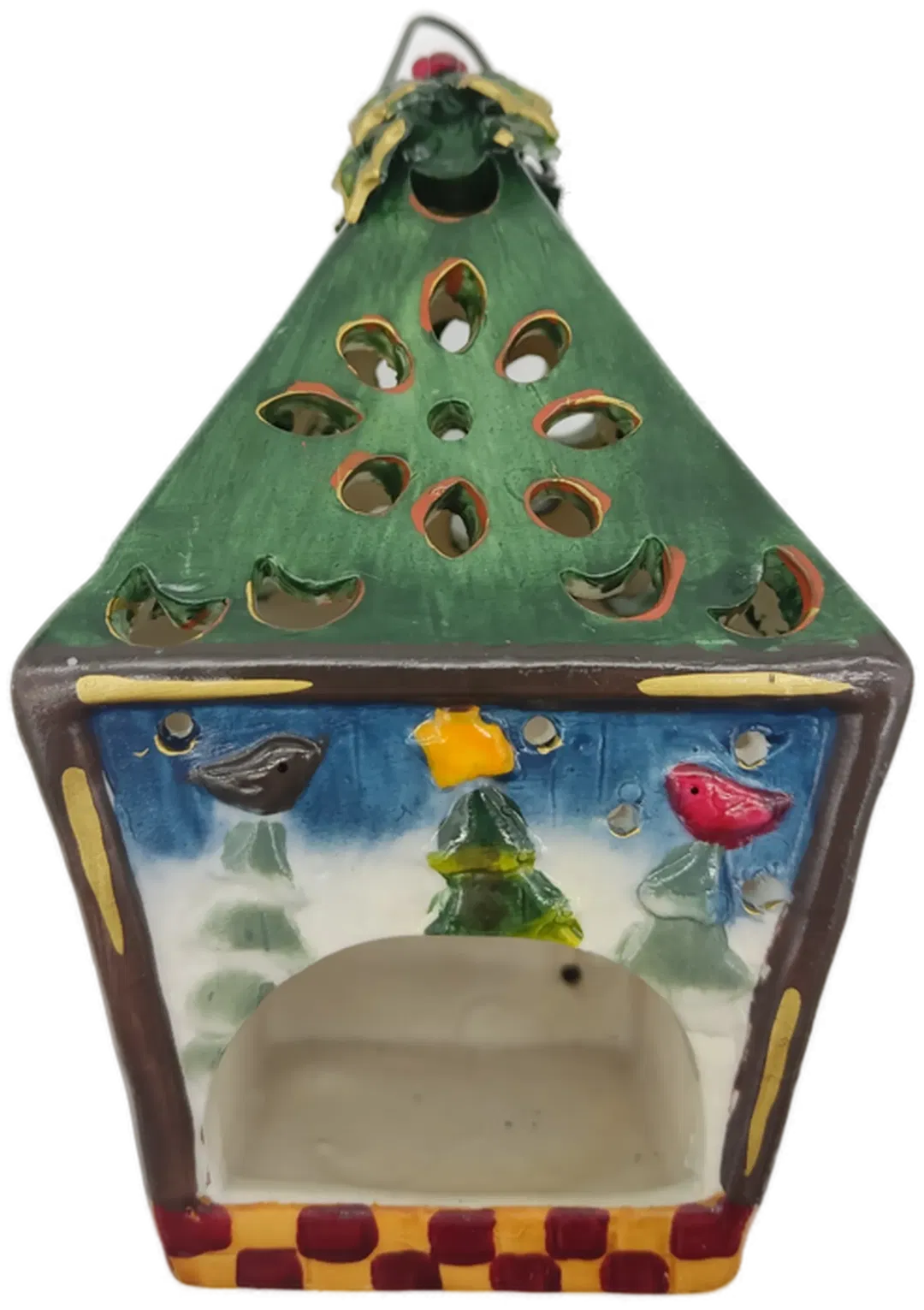 handbemalte weihnachtliche Keramik-Laterne - Bild 4