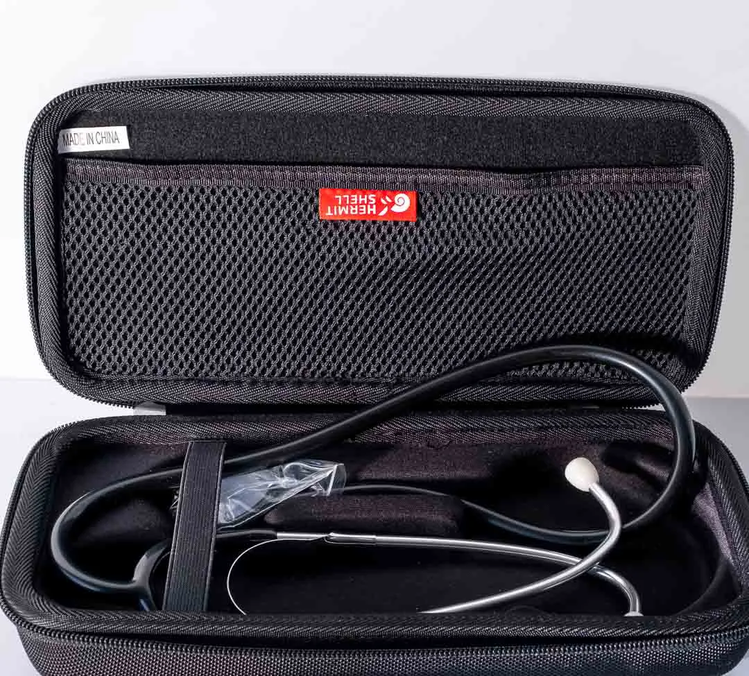 MED COMFORT QUALITY Flach-Stethoskop mit Tasche in schwarz – Bild 2