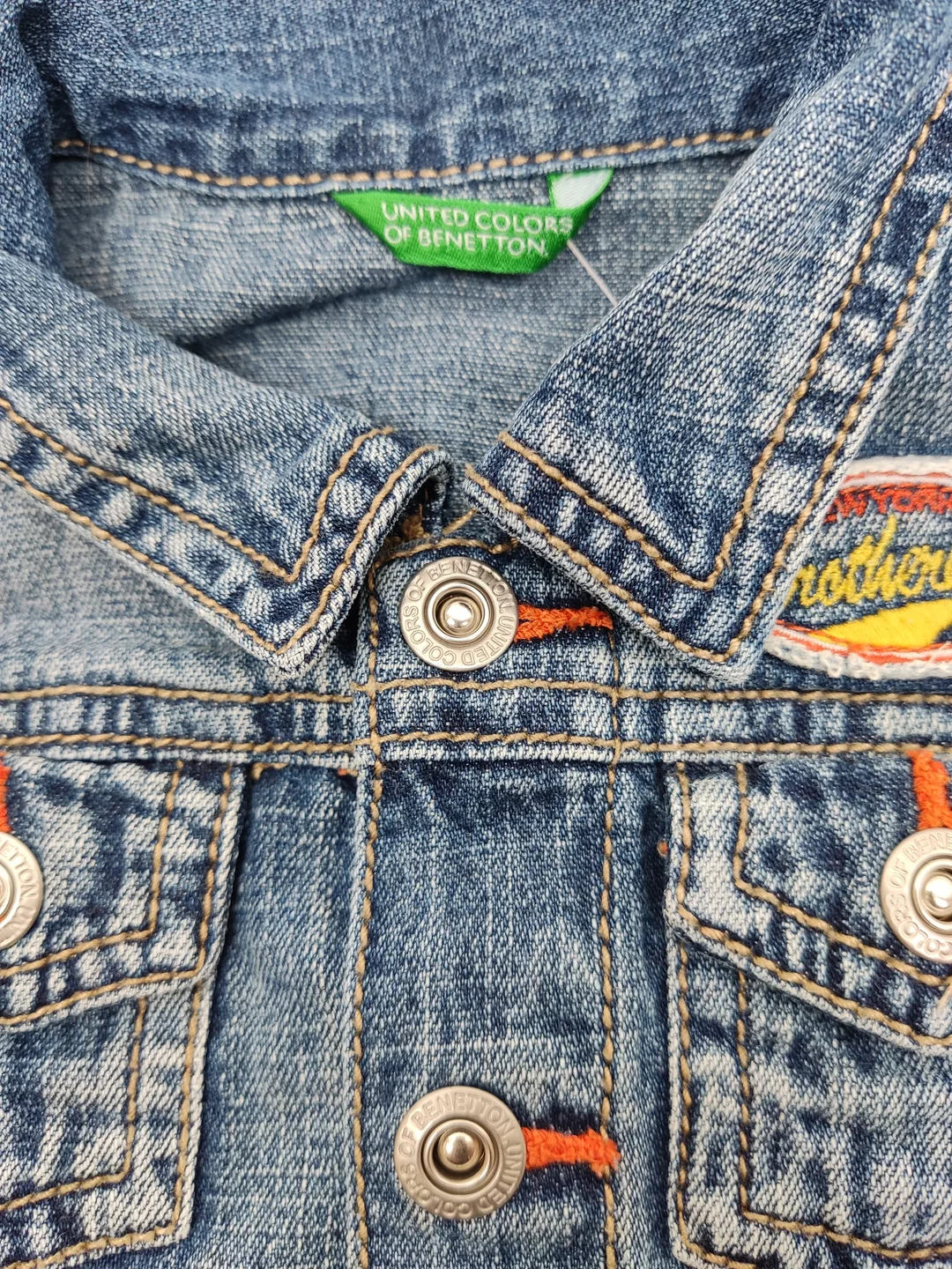 Benetton Kinder Jeans Jacke blau Gr. 60 – Bild 3