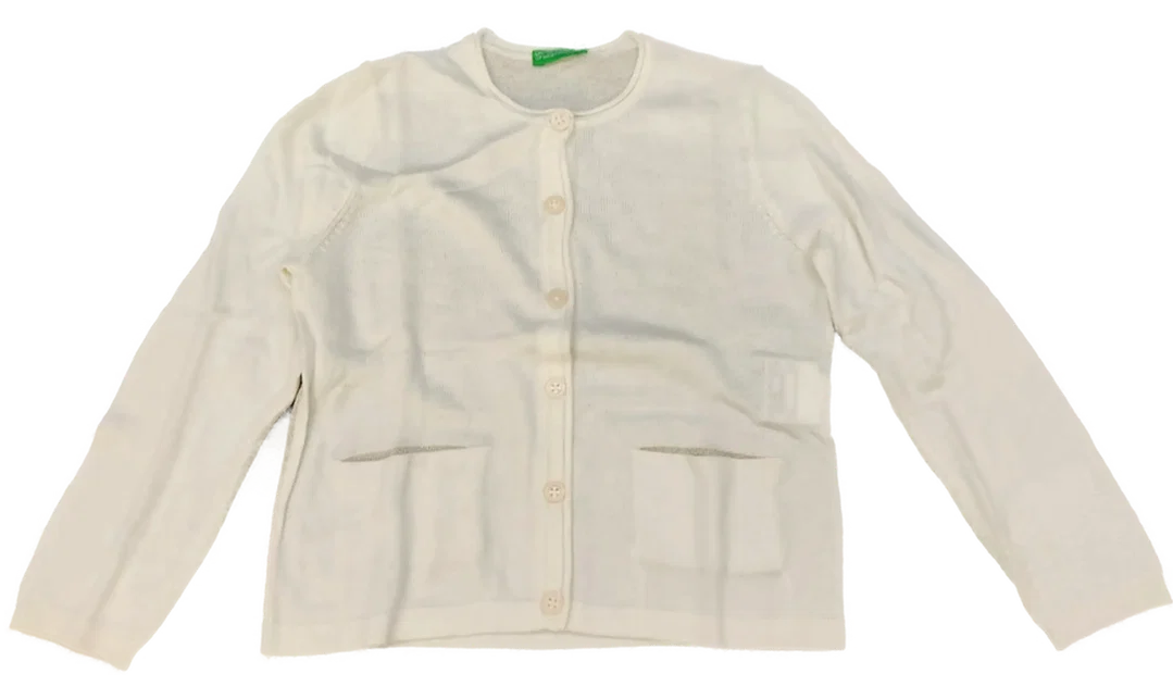 United Colors of Benetton Kinderstrickjacke weiß Gr. XXS - Bild 1