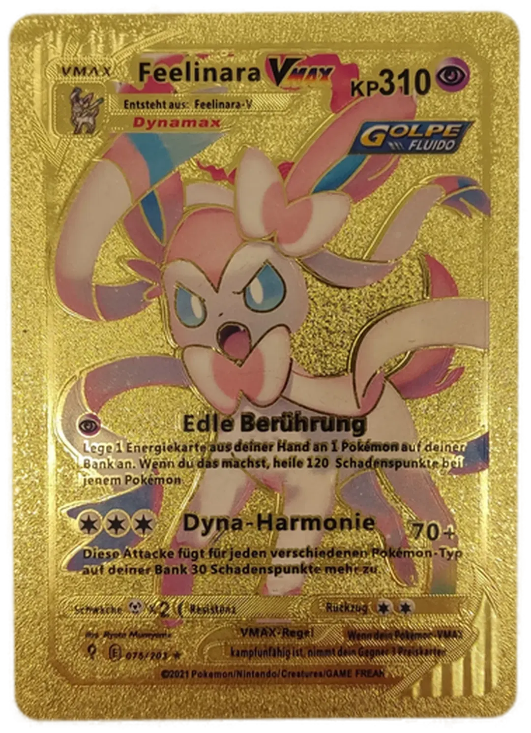 Pokémon Sammelkarte Goldfolie Vmax Feelinara Vmax - Bild 1