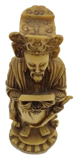 Dekorative asiatische Figurenskulptur - Gelehrter mit Schriftrolle - Bild 2