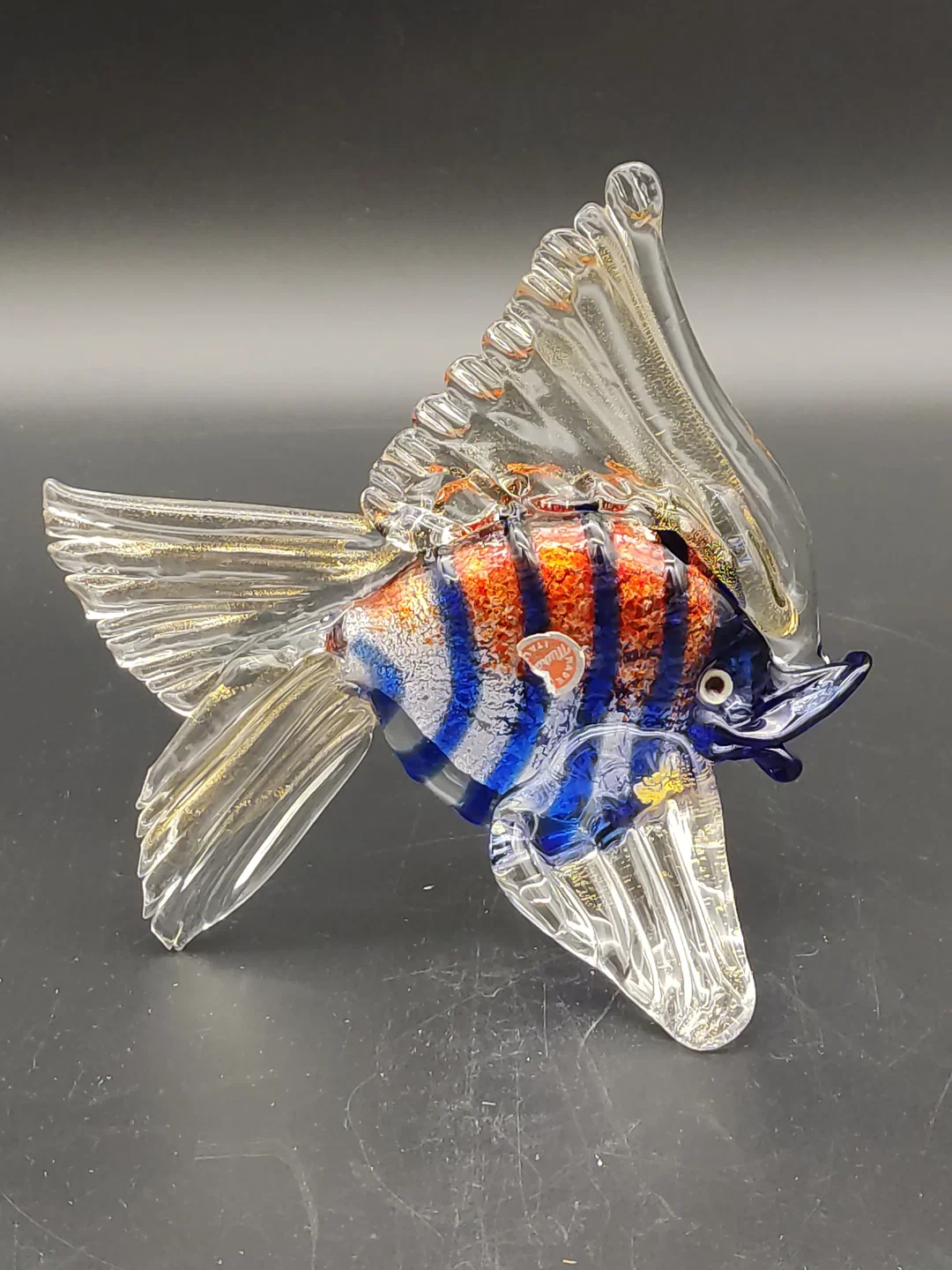 Murano-Glasfigur "Fisch" - Blau/Orange - Italien 1970er-Jahre – Bild 2