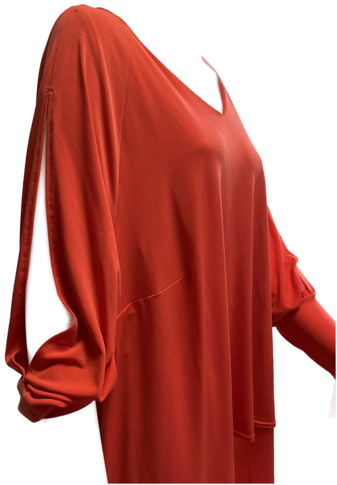 KIRSTEN KROG Design - festliches coral-rotes Damenkleid Gr. 50 Neu! – Bild 3