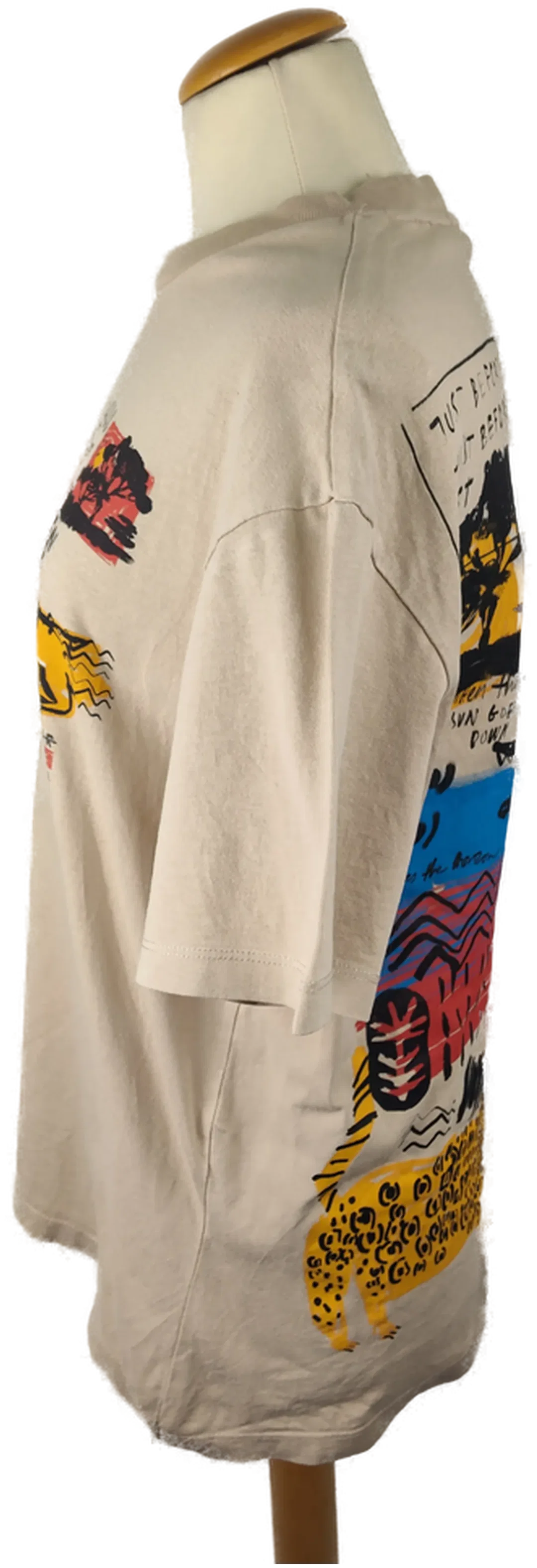 Damen T-Shirt Bershka Beige Animal-Print | Sommer-Charme – Bild 2