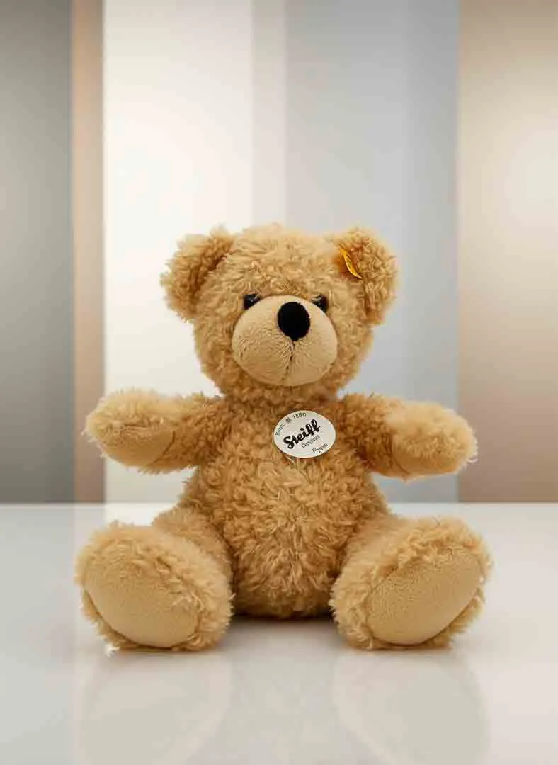 Steiff Teddybär Fynn 28cm Beige Knopf im Ohr gelbe Fahne Nr. 111471 - Bild 1
