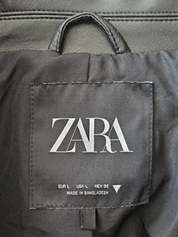 Zara Damen Kunstlederjacke, schwarz - Gr. L - Bild 4