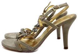 Damen Ziegenvelourleder Sandalen Grau Gr. 38 – Vorschau 2