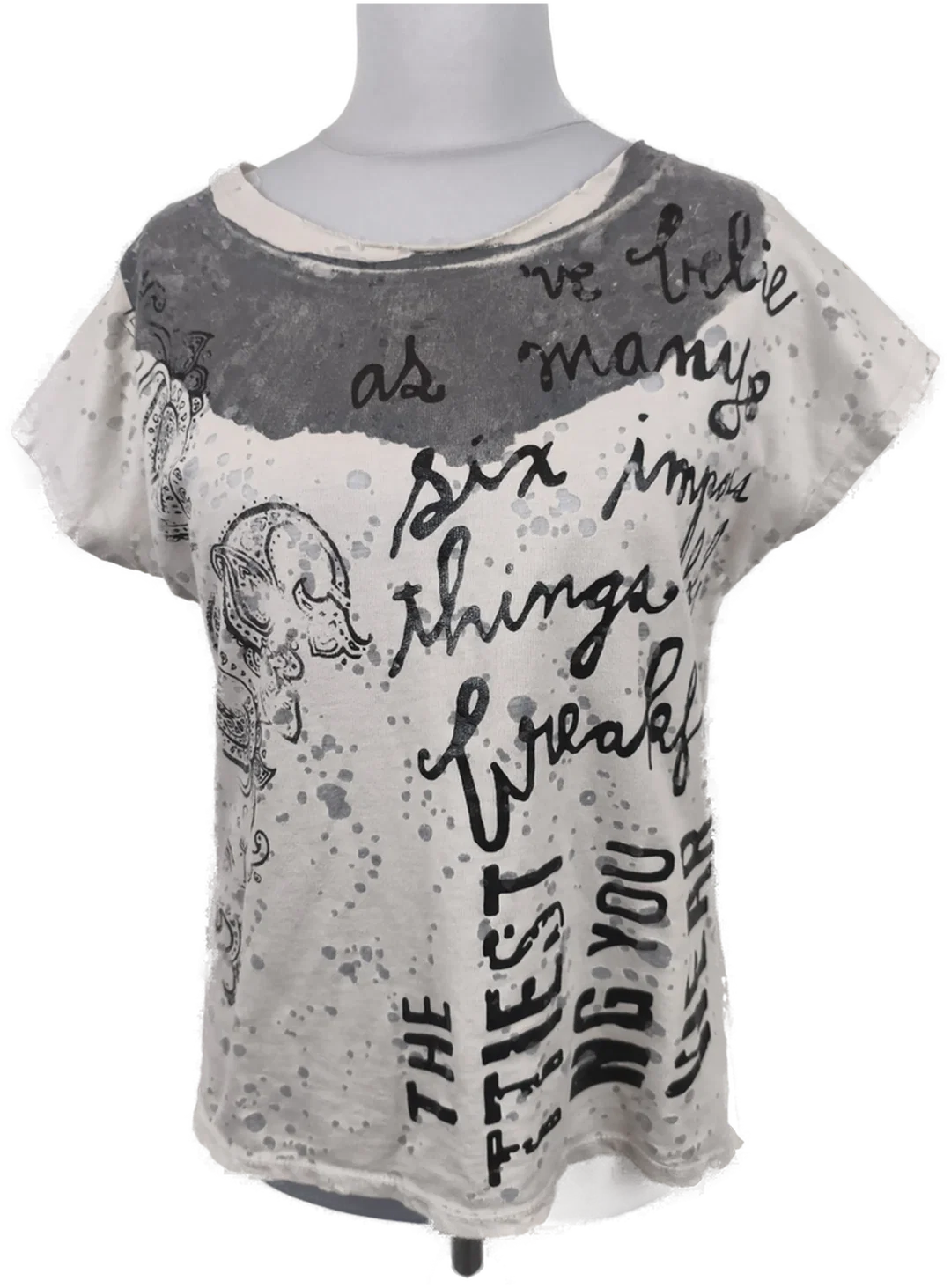 Damenshirt, Grunge-Look, Gr. M – Bild 1