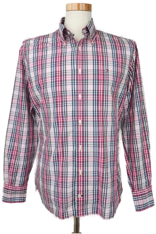 Tommy Hilfiger Herren Hemd, blau/rot - Gr. M - Bild 1