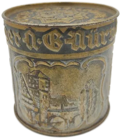Nürnberger Lebkuchendose Gold, geprägtes Relief | Vintage-Schatz – Vorschau 3