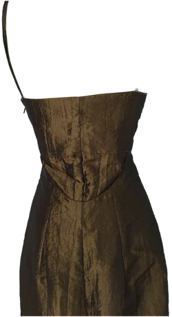 Abendkleid mit Stola -changierend braun/olive - Bild 5