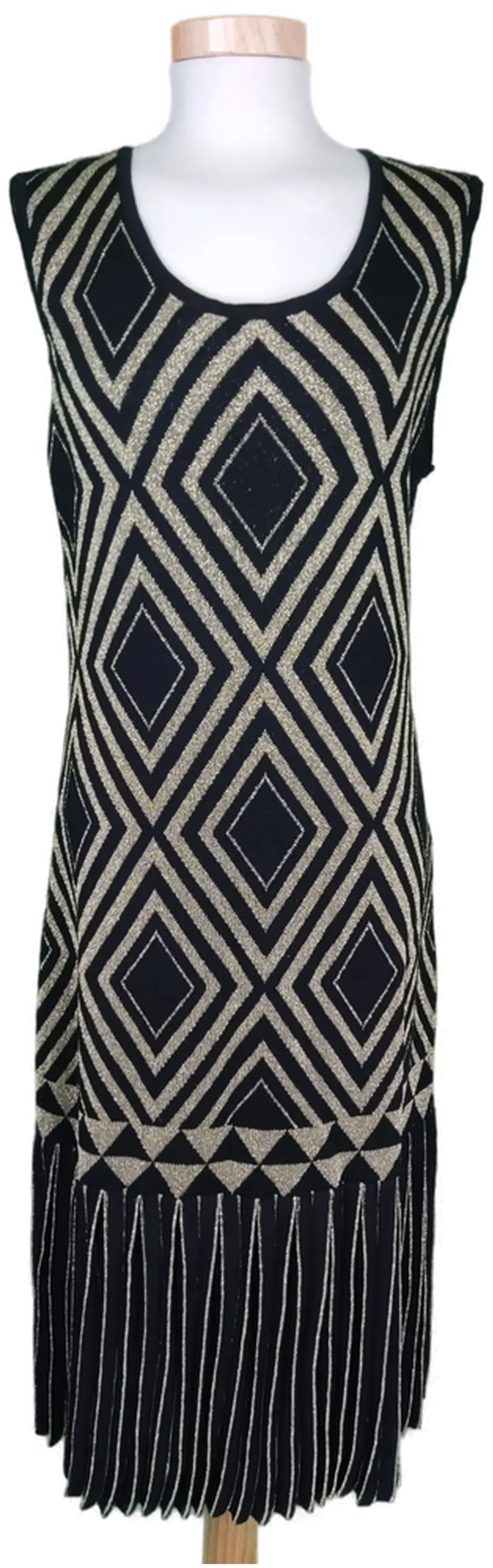 Mona Damen Strickkleid schwarz/gold - 44 - Bild 1