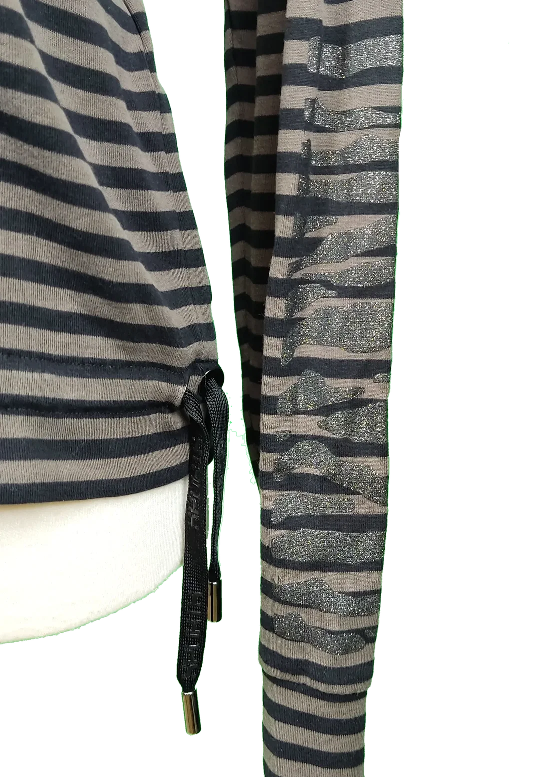 Marc Cain Sports Damenshirt gestreift grau/schwarz Gr. S – Bild 3