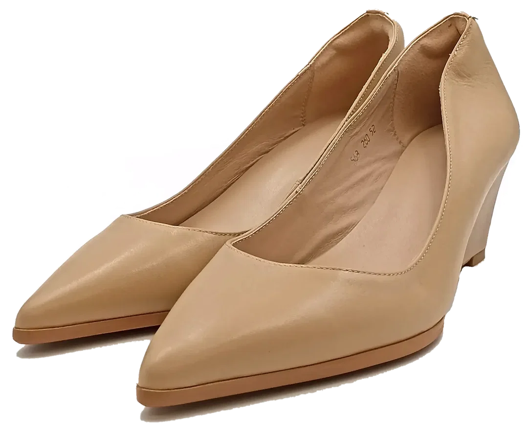 Glattlederwedges creme Gr. 40,5 - Bild 4