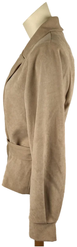 Damenjacke Sa. Hara in Beige mit Bindegürtel | Zeitloser Stil – Vorschau 2