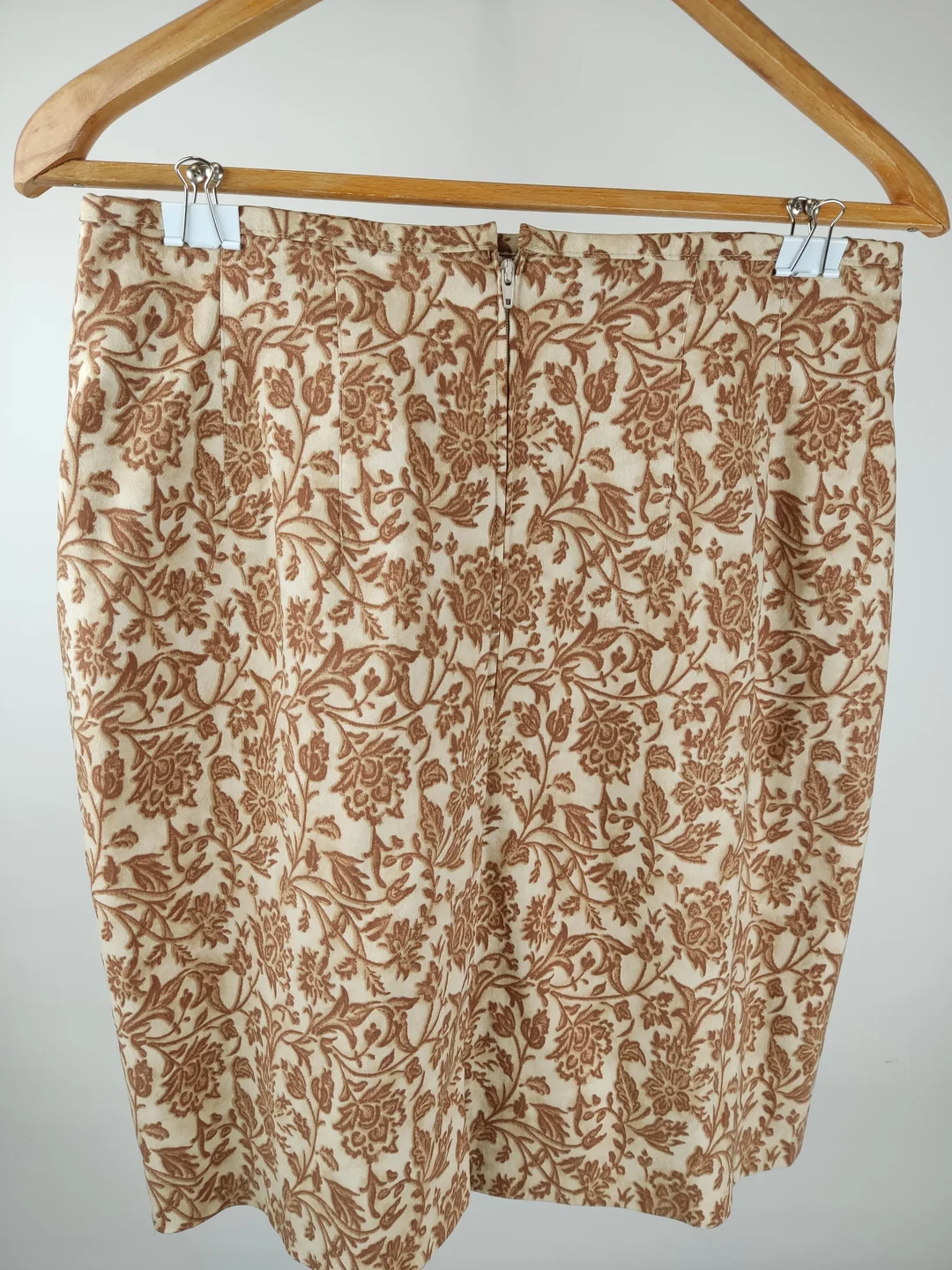 Hirsch Damen Midi Rock hell und dunkelbraun L/40 – Bild 2