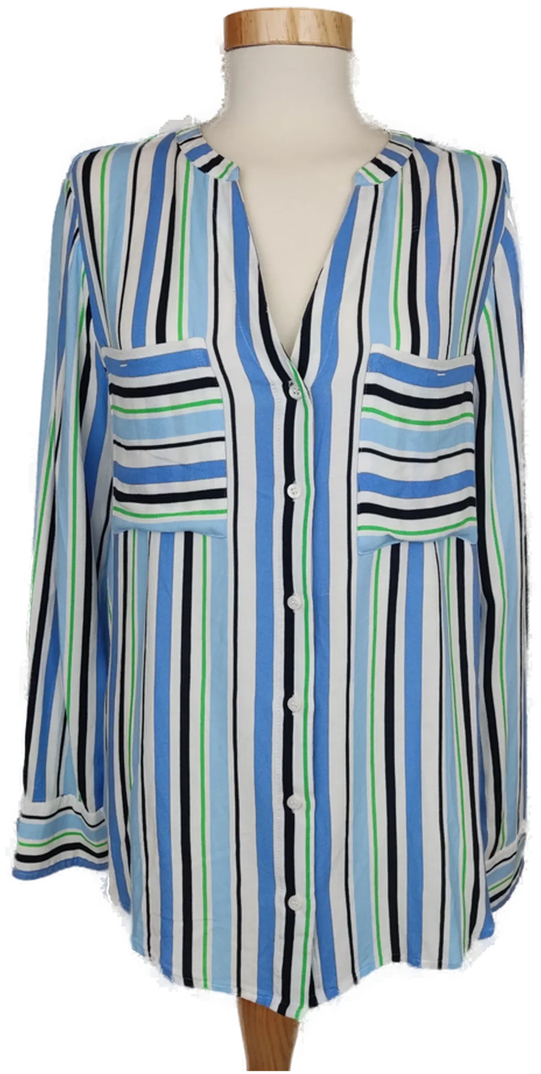 Street One Damen Bluse grün/blau/weiß gestreift - M/38 - Bild 4