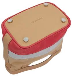 Max V. Koenig Damen Handtasche, beige/grau/pink- Höhe ca. 22 cm  - Bild 4