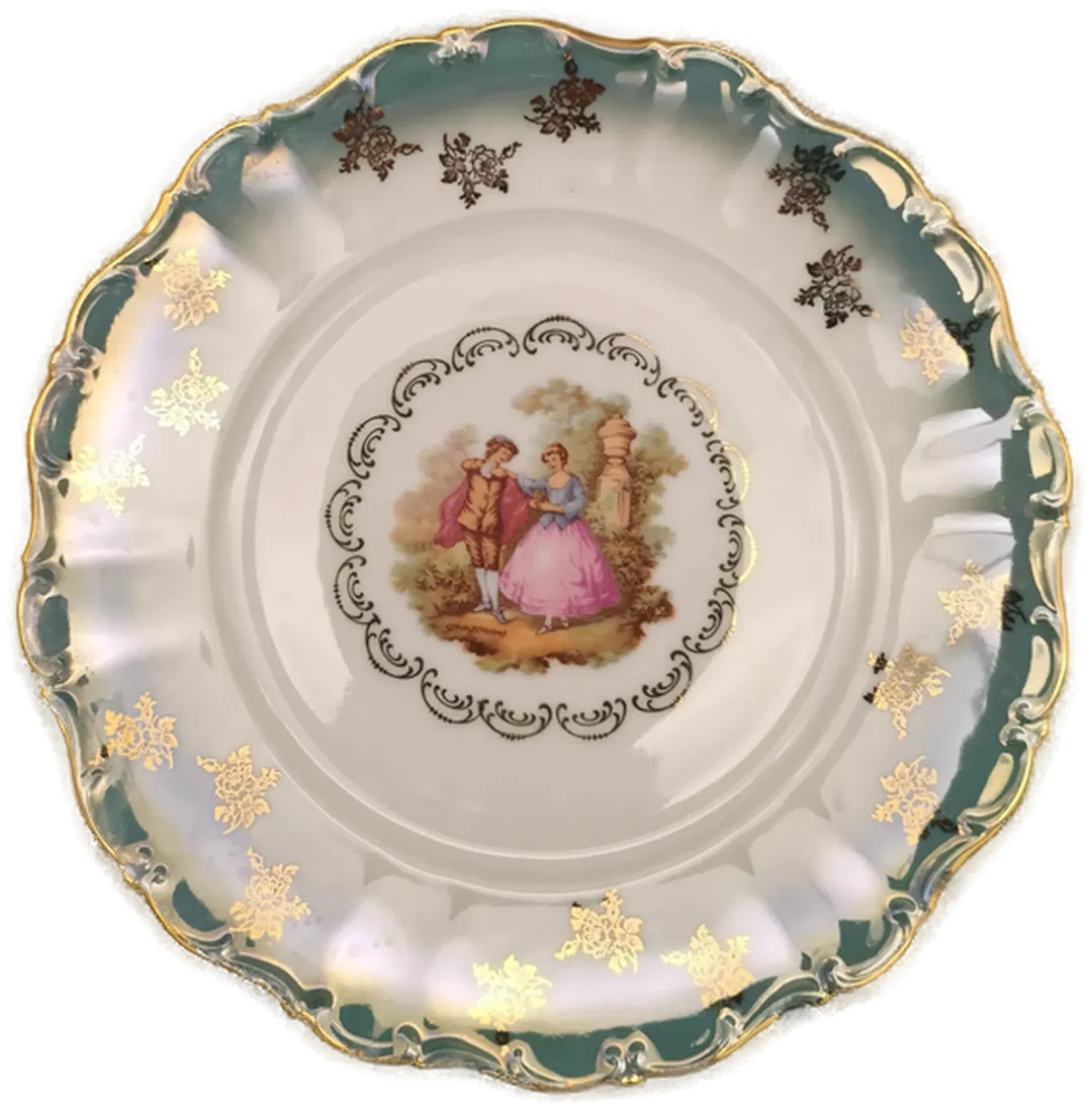 Seltmann Weiden  Porzellanteller Durchmesser 27cm Jean-Honoré fragonard sujet Goldrand - Bild 1