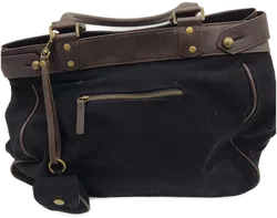 Tasche schwarz/braun mit Griffen und Magnetverschluss, Größe ca. 42 x 32 x 15 cm - Bild 1